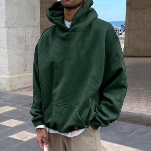 <b>Mens</b> Hooded Street Fashion Aesthetic Boxy Fit Heavyweight Fleece Custom Design Blank Urban Style <b>Pullover</b> <b>Men</b> Top - Product Image 1