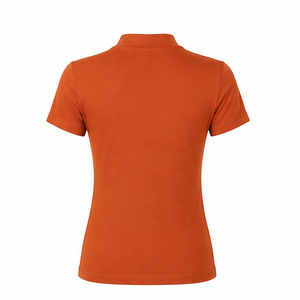 เสื้อยืดคอกลมแขนสั้นทรงพอดีตัวสำหรับผู้หญิง สีส้มไหม้ ผ้าคอตตอนผสมโมดอล ระบายอากาศได้ดี ปรับแต่งได้ - Product Image 2