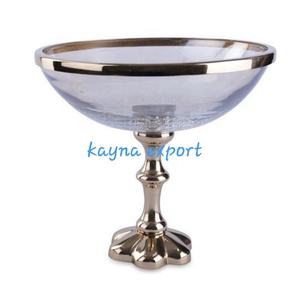 Tazón de acero inoxidable para servir dátiles con mango de rama de metal dorado de latón, Colección Ramzan, tazón decorativo elegante, precio al por mayor - Product Image 2