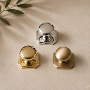 Bouton de meuble octogonal en laiton avec poignée en dôme rond pour tiroirs de cuisine, armoires, commodes et meubles - Product Image 5