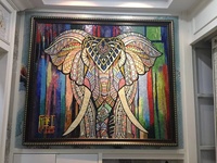 Mosaïque murale moderne en carreaux de verre à fleurs violettes Belle conception de parquet pour villa Solution graphique capable