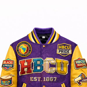 Chaqueta Unisex HBCU Estilo Letterman – Chaqueta Tradicional de Lana con Mangas de Cuero para Mostrar el Orgullo Universitario - Product Image 2