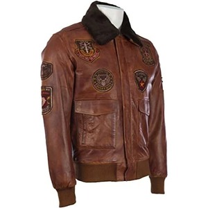 Men's Genuine Leather Aviator <b>Pilot</b> Bomber <b>Jacket</b> - Product Image 2