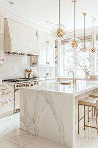 Encimera de Cocina de Mármol Blanco de Superficie Sólida Moderna y Lujosa con Borde Biselado - Product Image 2