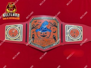 Ceinture de champion Halloween Pumpkin en alliage de zinc, taille haute, en cuir PU, unisexe, design personnalisé, équipement d'arts martiaux - Product Image 1