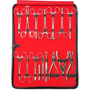 Professional Steel Manual Body Piercing Tools Kit 16 Pieces Septum Dermal Pennington Forceps Ring Pliers Tweezer Biopsy <b>Punch</b> - Product Image 1
