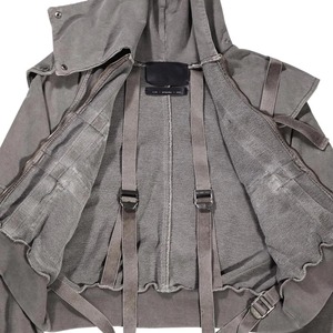 Oversized Hooded Cotton <b>Jacket</b> Men's Casual Solid Color Pocket Design Breathable Woven Fabric Autumn Style Regular Length - Product Image 5