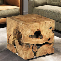 Table d'extrémité Cube en teck pour salon maison villa hôtel ou appartement bureau utilisation