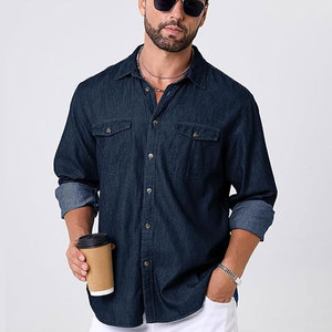 Chemise de travail à manches longues pour homme, durable et fonctionnelle, avec deux poches poitrine, pour un usage professionnel et décontracté - Product Image 4