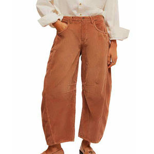 Jean cargo vintage streetwear pour femme, taille haute, délavé à l'acide, 100 % coton, séchage rapide, respirant, brodé - Product Image 2