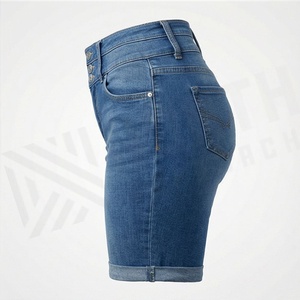 กางเกงยีนส์ขาสั้นผู้หญิง ระบายอากาศได้ดี คุณภาพสูง ผ้าฝ้าย ติดกระดุม สไตล์บูตตี้ แฟชั่นลำลองแนวสตรีท ทันสมัย - Product Image 3