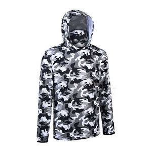Chemise de pêche à capuche pour homme, imprimé camouflage, 100% polyester, UPF 50, anti-UV, veste pull, vêtements de sport pour adultes - Product Image 2