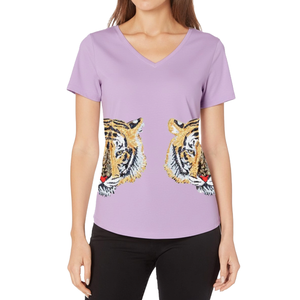 Wholesale Women's Custom Short Sleeve Round Neck <b>T</b>-<b>Shirt</b> Multi-<b>sequin</b> Patch Tee Breathable for Spring/Summer Casual Wear <b>T</b>-<b>shirt</b> - Product Image 1