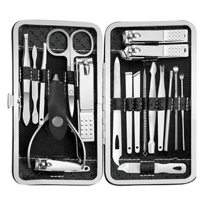 Ensemble de soins des ongles professionnel en acier de qualité supérieure, 16 pièces, kit de manucure DIY de haute qualité, coupe-ongles, outils de podologie, outils de beauté - Product Image 1