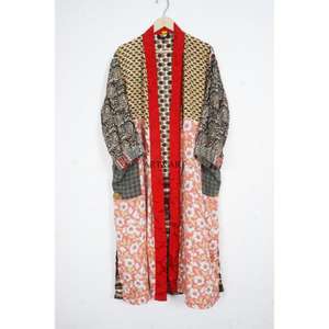 Bata Kimono Larga y Transpirable de Seda Pura Suave y Cómoda para Mujer con Cuello en V y Cierre de Cordón, Ideal para Novias y Uso en la Playa - Product Image 5