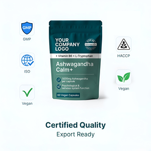Cápsulas de Ashwagandha de Marca Privada OEM con Vitamina B6 y L-Triptófano, Suplemento Dietético Herbal para el Bienestar Diario - Product Image 4