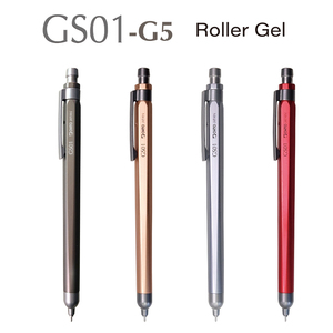 OHTO GS01-G5 <b>Roller</b> Gel Pen 0.5mm – Made in Japan Aluminum Body Retractable Gel Ink Pen with Brass Tip, Smooth Fast-Drying Black - Product Image 1