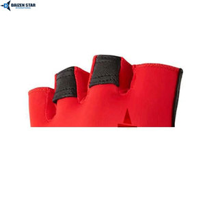 ถุงมือครึ่งนิ้วไดเซน สตาร์สีแดงสีดำ ความยาวข้อมือ PU ทนทาน กีฬา ลำลอง - Product Image 3