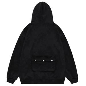 Sudadera con Capucha de Moda Urbana Y2K, 100% Algodón, Estampado de Espiral, con Cierre, de Alta Calidad, Estilo Vintage Americano, Térmica, para Hombre - Product Image 4