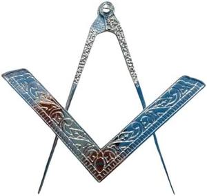 Grand carré et compas maçonniques pour cérémonies de loge, en métal de qualité supérieure, aspect premium - Product Image 1
