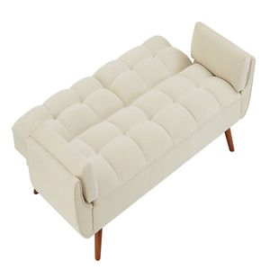 BEIGE Linen Sofa Recliner with New Design Adjustable Backrest Easy Assembly for Living Room Furniture - Product Image 6