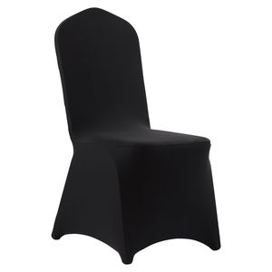 100 Pezzi Coprisedia in Poliestere Spandex Nero Leggeri con Fronte Piatto Elasticizzato per Matrimoni, Feste, Cene o Banchetti - Product Image 1