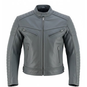 Chaqueta de Cuero para Motocicleta para Hombre de Alta Calidad y Bajo Precio, Diseño Único con Contraste de Color - Product Image 1