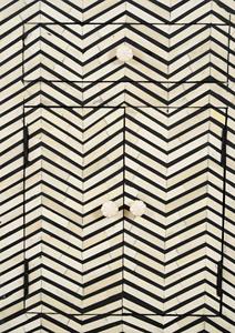 Table à tiroirs en os incrusté de la marque ILAHI, design moderne, détails en agate, rangement à trois niveaux, meuble portable pour la maison - Product Image 4