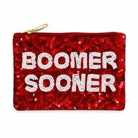 Dompet Koin Manik-Manik Kaca Buatan Tangan Mewah dengan Logo Kustom, Kantong Resleting Trendi, Kuat, Ringan, Hadiah Wanita, Kosmetik Mini