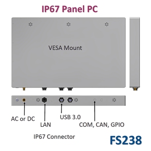 Panel PC Industrial Marino de 23.8 Pulgadas, Totalmente Impermeable IP67, Pantalla Táctil (PCAP/Resistiva), UPS Interno - Product Image 3