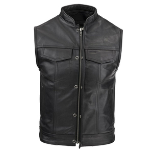 Chaleco Clásico de Cuero para Motociclista, Estilo Club Atemporal, para Hombre - Product Image 1