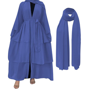 Women's Soft Crepe Abaya with a Modern <b>Coat</b> Silhouette and Front Snaps - A Versatile and Lightweight Option for Spring Evenings - Product Image 1