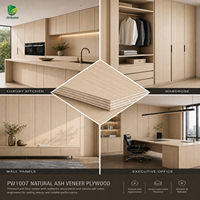 Contreplaqué en placage de frêne naturel Jinbase 18 mm, 1220x2440 mm, panneau de contreplaqué en frêne blanc E0 pour meubles, armoires, présentoirs