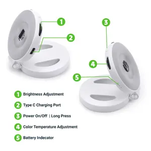 Anneau lumineux de poche MagSafe avec LED bicolore et design rotatif à 180° pour le streaming en direct - Product Image 2