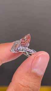 Anillo de cóctel Toi et Moi con corte esmeralda y diamantes de moissanita rosa para mujer, plata 925 original, regalo de fiesta para pareja - Product Image 4