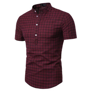 Chemise à manches courtes en toile 100 % coton de haute qualité pour homme, design élégant, tricotée, décontractée, grande taille - Product Image 2