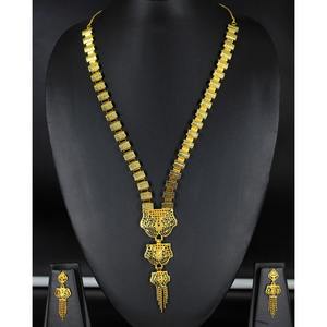 Parure de bijoux collier avec boucles d'oreilles en laiton plaqué or pur parure de bijoux collier design haute qualité Émirats arabes unis Dubaï - Product Image 1