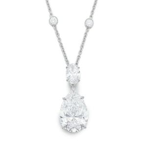 Pear Cut Diamond <b>Pendant</b> Necklace 18K <b>Solid</b> <b>Gold</b> Rhodium Plated Box Chain Classic Women's Wedding Jewelry - Product Image 2