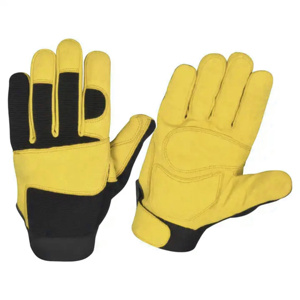 Gants de travail en cuir de vachette véritable, rembourrés et renforcés en EVA, gants de sécurité industriels anti-coupure - Product Image 2