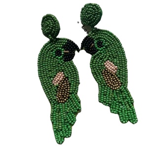 Pendientes colgantes redondos con cuentas moradas hechos a mano, con diseño de círculos, estilo bohemio para mujer, accesorios de joyería de moda. - Product Image 4