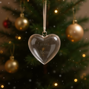 ILAN Sfera Trasparente a Forma di Cuore 6cm Ornamento Chiaro per Decorazione - Product Image 3