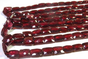 Perles de grenat rouge naturel africain de haute qualité, coupe baguette facettée 6x9mm, 17 pouces, provenance Mozambique, pour la fabrication de bijoux DIY - Product Image 6