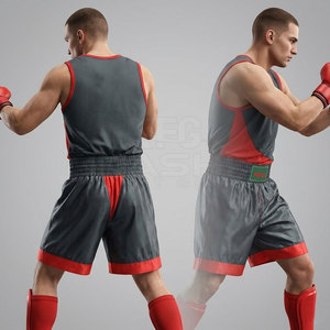 Traje de Boxeo Atlético Moderno para Hombre con Logotipo Frontal, Ligero y Transpirable, en Tela de Poliéster/Nailon para Entrenamiento y Actividades Físicas - Product Image 4