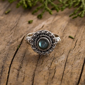 925 Sterling <b>Silver</b> Natural Labradorite Vintage Boho <b>Statement</b> <b>Ring</b> for Women Handmade Wholesale Gemstone Jewelry - Product Image 2