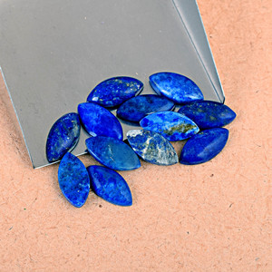 Nuevas piedras sueltas de lapislázuli con corte marquesa de proveedor indio 2026, mineral azul pulido en forma de cabujón para fabricación de joyas - Product Image 4