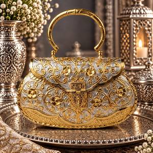 Wholesale Traditional Indian Artisan Crafted Brass Metal Evening Purse Designer <b>Wedding</b> Bridal <b>Clutch</b> Bags - Product Image 4