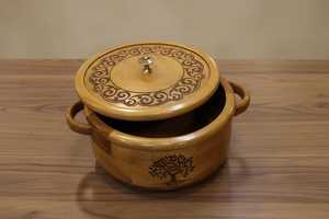 Handmade Wooden Chapati <b>Box</b> Hotpot Roti Keeper Insulated Food Storage <b>Container</b> Kitchenware Traditional Serving Utility <b>Box</b> - Product Image 1