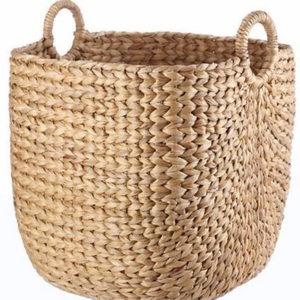 Panier en jacinthe d'eau multifonctionnel minimaliste moderne, panier tissé à la main pour la salle de bain et le salon - Product Image 2