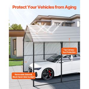 Tenda Garage per Auto da Esterno Resistente 3x4,5m in PVC con Tetto Rimovibile in Acciaio Zincato per 2 Auto - Product Image 3