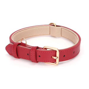 Collier pour chien en cuir le plus vendu, respirant, imperméable, classique, rembourré et doux, avec boucle réglable - Product Image 1
